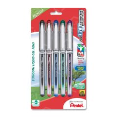 Pentel EnerGel Gel Pen, Assorted - 5 Pack
