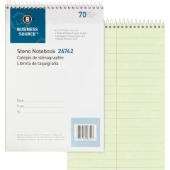 Business Source Steno Notebook - 70 Sheet - Pitman Ruled - 6" x 9"