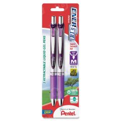 Pentel EnerGel Liquid Steel Tip Gel Pens, Violet - 2 Pack