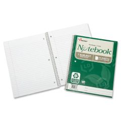 Skilcraft Single-subject Wide Rule Spiral Notebook - 70 Sheet - 17 lb - Wide Ruled - 8" x 10.50"