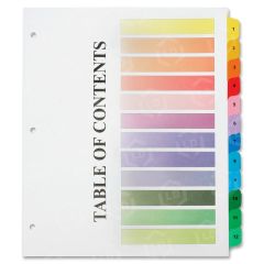 SKILCRAFT 3 Hole Punched Printable Table of Contents Sheets