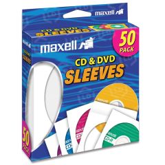 Maxell CD-400 CD/DVD Sleeves (50-Pack) - 50 per box