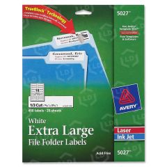Avery 0.93" x 3.43" Rectangle Filing Label (Extra Large) - 450 Per Pack