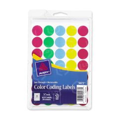 Avery 0.75" Round See-Through Color Dots Label - 1000 per pack
