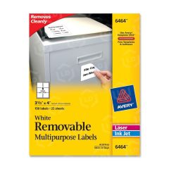 Avery 3.33" x 4" Rectangle Removable Label - 150 Per Pack