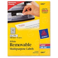 Avery 0.50" x 1.75" Rectangle Removable Label - 2000 per pack