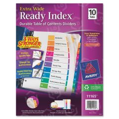 Avery Table of Contents Index Divider - 10 per set