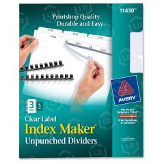 Avery Index Maker Clear Label Dividers w/ Tabs - 5 per pack