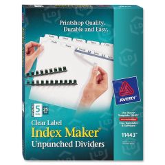 Avery Index Maker Clear Label Divider - 25 per box