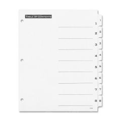 Avery Black-and White Table of Content Tab Dividers - 8 per set