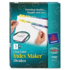 Avery 5-Colored Tabs Presentation Divider - 25 per box Print-on - 5 Tab(s)/Set - 8.50" x 11" - Assorted Tab