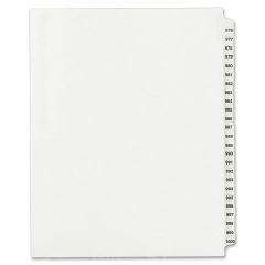Avery Side Tab Collated Legal Index Divider - 25 per set