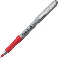 BIC Comfort Grip Rollerball Pen, Red - 12 Pack