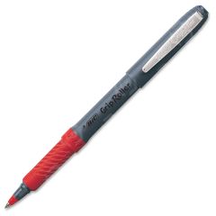 BIC Comfort Grip Rollerball Pen, Red - 12 Pack
