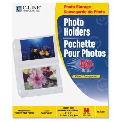 C-line 3-Hole Polypropylene Photo Protector - 50 per box