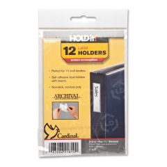 Cardinal HOLDit! Binder Label Holder, Self-Adhesive - 12 per pack