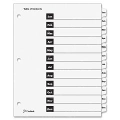 Cardinal OneStep Printable Table of Contents and Dividers - 12 per set