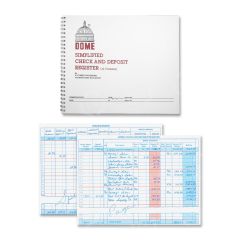 Dome Publishing Check And Deposit Register - 50 Sheets - Wire Bound - 8.50" x 10.25"