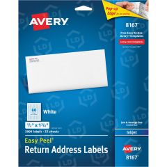 Avery 0.50" x 1.75" Rectangle Easy Peel Address Label for Inkjet - 2000 per pack