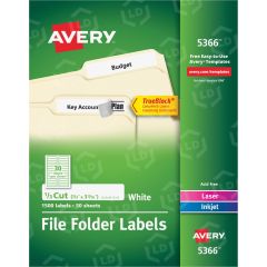 Avery 0.66" x 3.43" Rectangle Filing Label (1,500 per box)