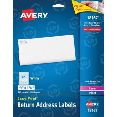 Avery 0.50" x 1.75" Return Address Label - 80 per pack