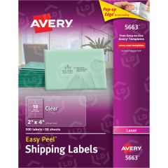 Avery 2" x 4.12" Rectangle Address Label (Easy Peel) - 500 per box