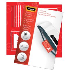Fellowes Glossy Pouches - ID Tag not punched, 5 mil, 100 pack - 100 per pack