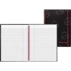 John Dickinson Black n' Red Perforated Notebook - 70 Sheet - 24.00 lb - Ruled - 8.25" x 11.75"
