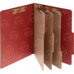 Acco Classification Folder - 10 per box Legal - 8.50" x 14" - 3 Dividers - Red