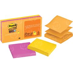 Post-it Super Sticky Jewel Pop Pop-up Refills - 6 per pack - 3" x 3" - Assorted