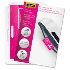 Fellowes Glossy Pouches - ID Tag punched, 10 mil, 100 pack - 100 per pack