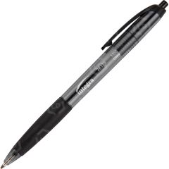Integra Rubber Grip Retractable Pen, Black - 12 Pack