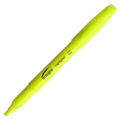 Integra Pen Style Fluorescent Yellow Highlighter - 12 Pack