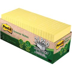 Post-it Cabinet Pack Note - 1 per pack - 3" x 3" -  Canary