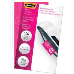 Fellowes Glossy Pouches - Business Card, 10 mil, 100 pack - 100 per pack