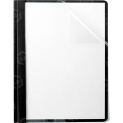 TOPS Linen Finish Clear Front Report Covers - Black