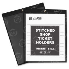 C-line Shop Ticket Holders, Stitched, One Side Clear, 11 x 14, 25/BX, 45114