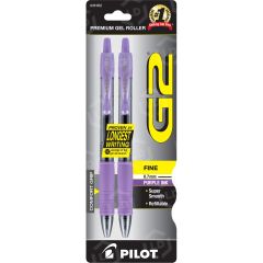 Pilot G2 Retractable Gel Ink Pen, Purple - 2 Pack
