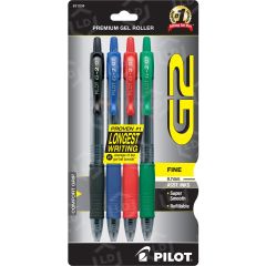 Pilot G2 Retractable Gel Ink Pen, Assorted - 4 Pack