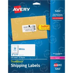 Avery 2" x 4" Rectangle Address Label (Easy Peel) - 250 per pack