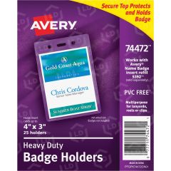 Avery Vertical Style Heavy-Duty Badge Holder - 25 per pack