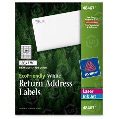 Avery 0.50" x 1.75" Rectangle Mailing Label - 8000 per box