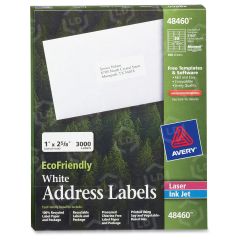 Avery 1" x 2.62" Rectangle Mailing Label - 3000 per box