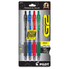 Pilot G2 Retractable Gel Pen, Assorted - 4 Pack