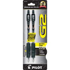 Pilot G2 Rollerball Pen, Black - 2 Pack