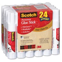 3M Permanent Adhesive Glue Sticks - 24 per pack