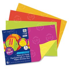 Pacon Neon Construction Paper, 12" x 18", Assorted, 20 Sheets - 1 per pack