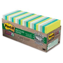 Post-it Super Sticky Tropical Note - 24 per pack - 3" x 3" - Assorted