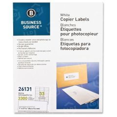Business Source White Copier Mailing Label - 3300 per pack