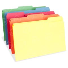 Business Source Top Tab File Folder - 100 per box Legal - 8.50" x 14" - Assorted